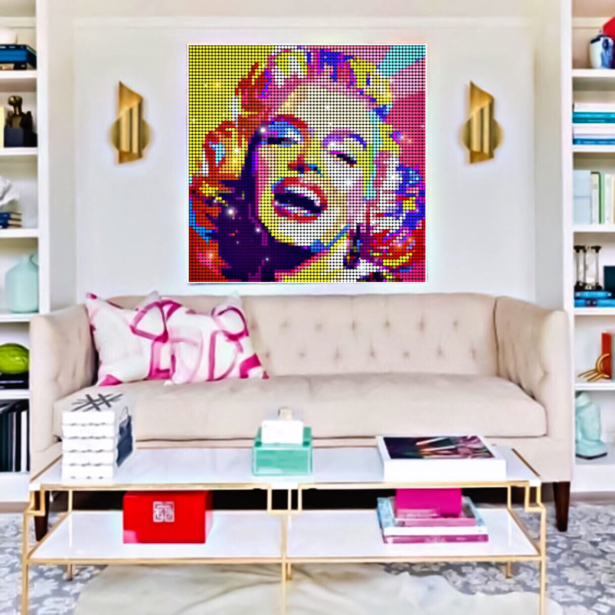 Colorful Marilyn Monroe Sequin Pixel Wall Art by Pix Perfect