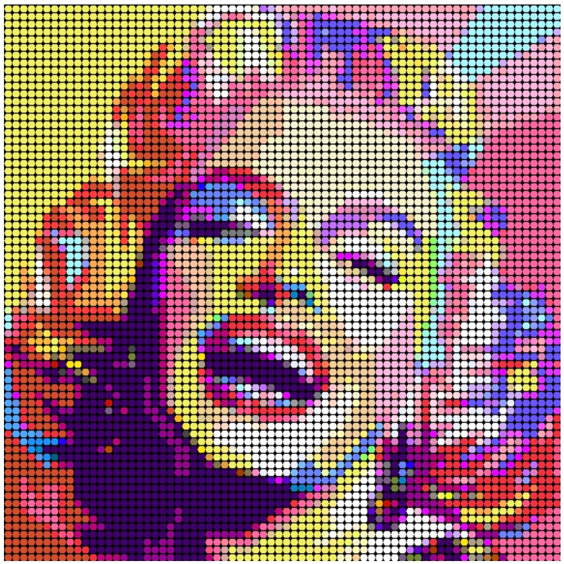 Colorful Marilyn Monroe Sequin Pixel Wall Art by Pix Perfect