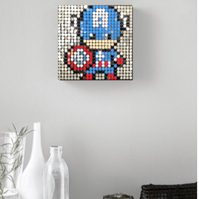 Captain America Pixel Wall Art by Pix Perfect