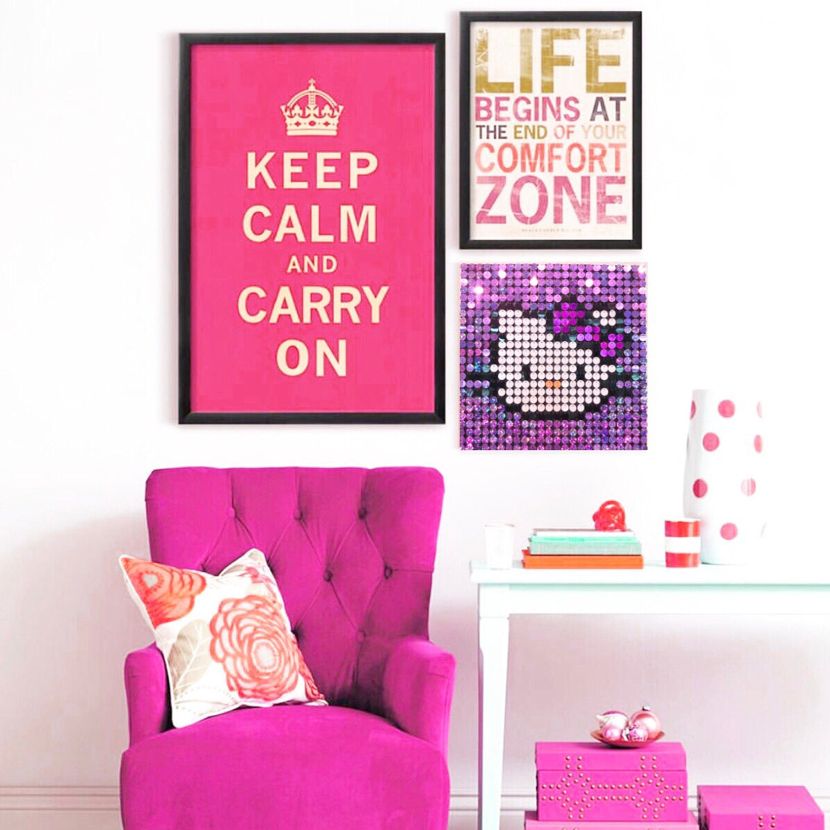Hello Kitty Pixel Wall Art by Pix Perfect